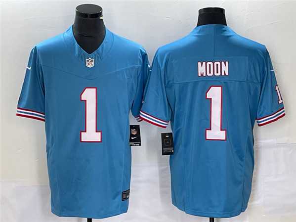 Men's Tennessee Titans #1 Warren Moon Light Blue 2023 F.U.S.E. Vapor Limited Throwback Stitched Football Jersey,We sell and wholesale Men's Tennessee Titans #1 Warren Moon Light Blue 2023 F.U.S.E. Vapor Limited Throwback Stitched Football Jersey on line form chian!